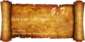 Gariup Tímea névjegykártya